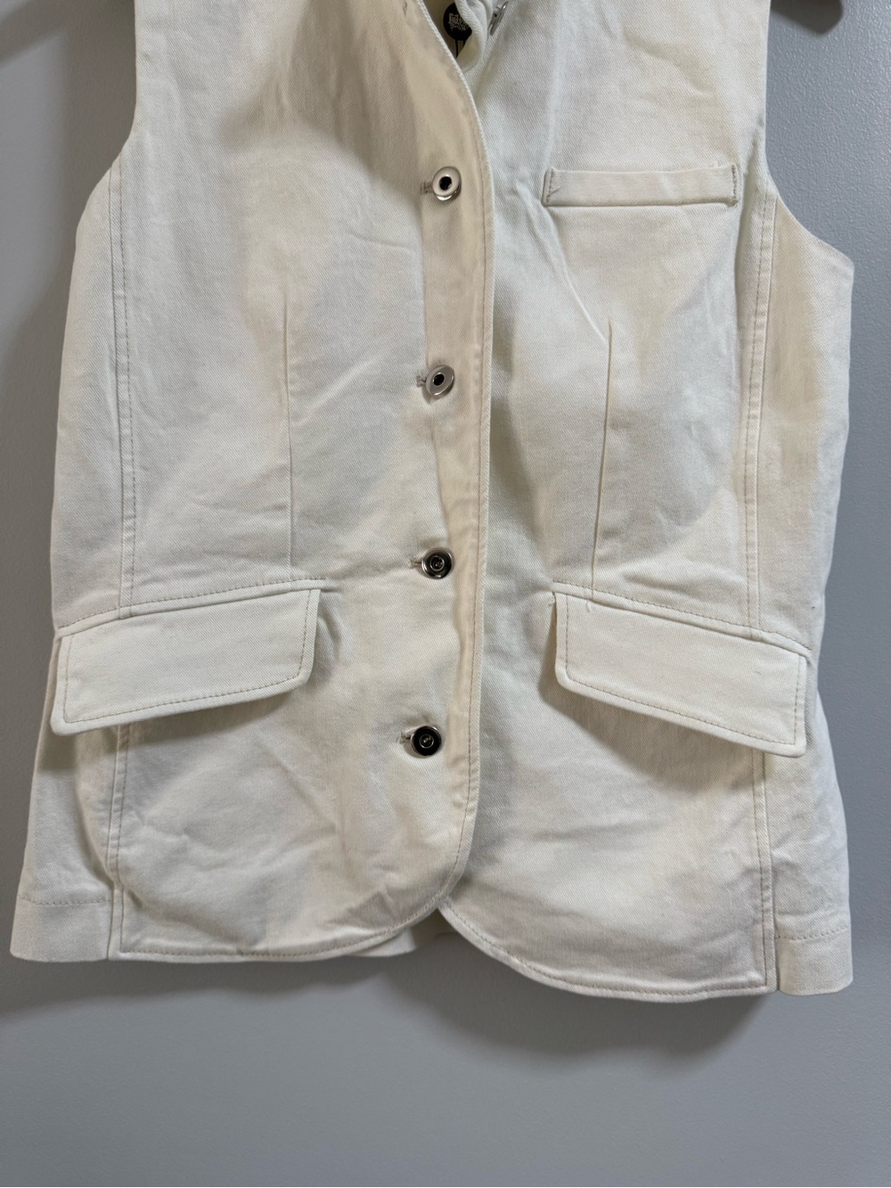 Lola & Sophie Cream Button-Front Vest - Picture 3 of 8